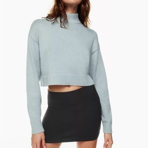 Like New Aritzia Sunday Best Cropped Turtleneck Sweater.  XS. Blue / Grey color